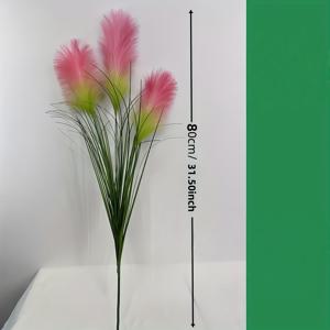 TEMU 31인치 1다발 푹신한 인조 팜파스 그래스 - DIY 및 웨딩 데코레이션용, 홈 오피스 캠핑 휴일(추수감사절, 아버지의 날, 어머니의 날, 조부모님 데이, 졸업식) 장식에 완벽한 실내외 스탠드형 장식 | 핑크 스트로우 깃털 | 인조 팜파스 그래스