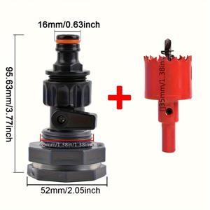 TEMU 물통 오버플로 키트, 배수 플러그 포함 - 16mm 퀵 커넥트 호스 어댑터, 어항, 수영장, 관개 시스템용 - 내구성 있는 플라스틱 누출 방지 부속품, 밀봉 워셔 포함, 수영장 오버플로 솔루션 | 현대적인 오버플로 디자인 | 내구성 있는 플라스틱 부속품