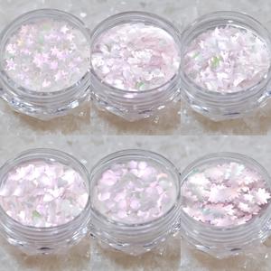 TEMU 6pcs 네일 액세서리 세트, 벚꽃, 나비, 물고기 비늘, 복숭아 꽃, 오각별, 하트형 글리터, 편광 오로라 핸드메이드 머메이드 글리터 포함, 네일 아트 및 계산용