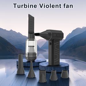 TEMU 105,000 RPM 터보 팬 프로 2-in-1 블로워 & 청소기 (5종 액세서리 키트) – 휴대용 차량용 진공청소기, 키보드 및 작업장 먼지 제거, Type-C 고속 충전, 무선 작동, 충전식 더스터|차량용선풍기
