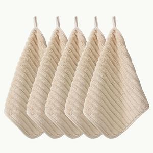 TEMU 5pcs 럭셔리 소프트 타월 세트 - 슈퍼 흡수력 퀵 드라이 핸드 타월 - 다기능 11.8 * 11.8 인치, 가정용 욕실 및 일상 사용에 적합, 걸이 루프가 있는 벨벳, 야외, 주방 및 여행에 완벽