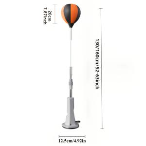 TEMU 130.0-160cm 높이 조절 가능한 펀치백, 튼튼한 프레임 & 강력 흡착 컵, 오렌지/블랙 디자인 - 실내 피트니스 샌드백, 민첩성 훈련용, 휴일 선물 (크리스마스, 발렌타인데이), 복싱 볼, 반사 트레이닝 도구, 내구성 있는 구조