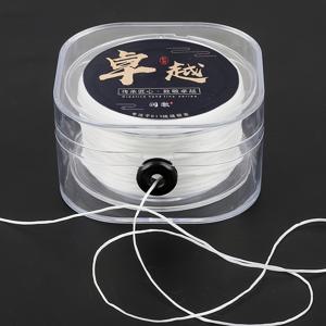 TEMU 탄성 팔찌 로프 세트, 0.6/0.8mm 나일론 탄력 실, 흰색, 투명 정리함, 주얼리 만들기 & 비즈 공예 용품