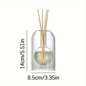 TEMU 1개 라운드 유리 리드 디퓨저 화병과 향기 스틱 세트 - 거실, 사무실 또는 차량용 우아한 홈 데코 - 발렌타인데이, 할로윈, 부활절, 추수감사절, 크리스마스에 완벽한 선물, 텍스처 표면의 앰비언트 조명