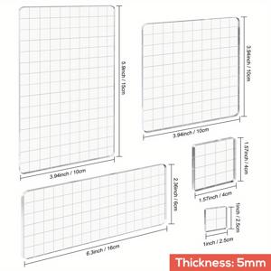 TEMU 공예 프로젝트 DIY 스크랩북 사진 앨범 장식을 위한 완벽한 스탬프 이미지를 얻기 위한 그리드 라인이 있는 투명 아크릴 스탬프 블록 키트