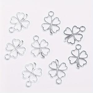 TEMU 100개 중공 네잎 클로버 합금 참, 13x17mm - 하트 컷아웃이 있는 우아한 DIY 주얼리 만들기 펜던트, 목걸이 & 팔찌 제작에 이상적