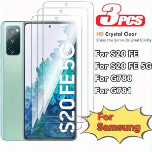 TEMU 삼성 갤럭시 S20 FE 5G G780 G781용 강화 유리 필름 3개 세트