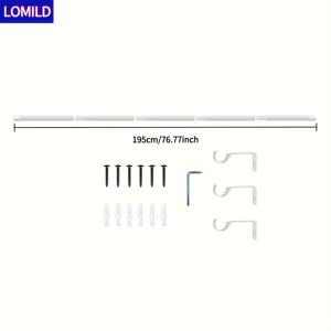 TEMU LOMILD-1개 화이트 소형 커튼 로드 세트와 브래킷, 길이 조절 가능, 커튼 로드 세트, 지름 1.6cm 금속 막대, 간단한 설치용 브래킷 포함, 현대적인 장식 스타일, 매트 블랙 디자인, 가벼운 거즈 샤워 커튼에 적합|샤워커튼