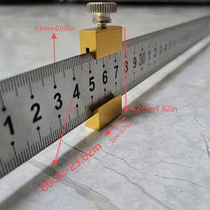 TEMU 정밀 20cm-60cm 스틸 규장 세트, 알루미늄 합금 슬라이더 포함 - 엔지니어, 공예가 및 목공자에게 적합 | 정확한 측정 및 레이아웃 도구