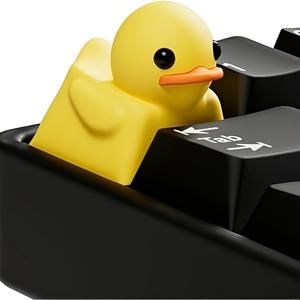 TEMU 귀여운 노란 오리 키캡 메카닉 키보드용 - 재미있는 3D 만화 디자인, 편안한 주변기기, ABS 소재, OEM , 단품, 귀여운 키캡|키캡|키캡
