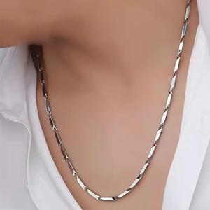 TEMU 316 스테인레스 스틸 316 고급 남성용 3mm 두께의 기하학적 힙스터 체인 목걸이 - 독특한 개인화된, 패턴된 잠금뼈 - 힙합 스트리트 스타일, 캐주얼 패션 액세서리, 힙합 보석 | 기하학적 패턴 | 내구성 있는 체인, 힙합 의류