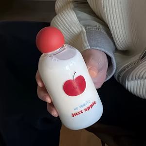 TEMU 패턴과 컵 뚜껑이 있는 15.22온스 고보로실리케이트 염산 유리 물병, 누수 방지 유리 병, 스포츠 워터컵, 야외 스포츠용 컵, 식기세척기 사용 가능, 냉동 가능, 체육관, 피트니스, 여행, 야외 활동에 적합
