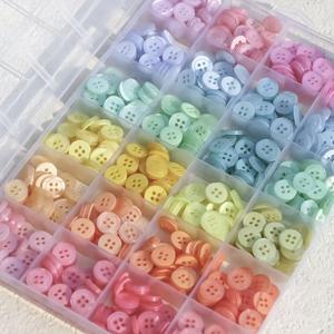 TEMU DIY 수제 장식용 마카롱 컬러 글리터 버튼 셔츠 옷 단추 24개 세트