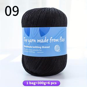 TEMU 고품질 린넨 중간 거친 메쉬 실, 다양한 색상으로 손뜨개 DIY 재료용 - 크로셰 스웨터, 목도리, 쇼울, 스커트 제작에 사용, 100% 린넨 실 볼, 1봉지=300g=6개|스카프|린넨|DIY