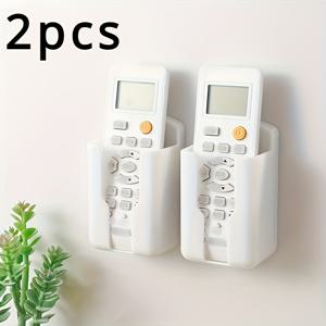 TEMU 2개 세트 PP 소재 리모컨 및 휴대폰 벽걸이, 무드릴 퀵 클립 디자인, 다용도 침대 옆 선반, 두 가지 색상 선택 가능
