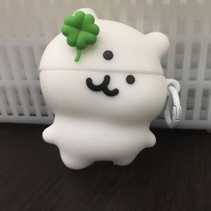 TEMU 실리콘 네잎 클로버 자가압착 베어 이어폰 케이스, 애플 에어팟 1/2/프로/프로2/3/4용 보호 소프트 쉘, 귀여운 곰 디자인, 스크래치 방지 커버, 내구성 있는 보호, 이어버드 커버, 기술 애호가를 위한 재미있는 액세서리
