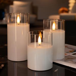 TEMU 리얼리스틱 깜박이는 불꽃 LED 캔들 - 배터리 구동식 무불꽃 캔들, 크리스마스, 홈, 웨딩, 생일 및 로맨틱 분위기 장식용 3D 심지 포함 (AAA 미포함), 무불꽃 캔들, 축제 조명, 장식용 플라스틱 캔들