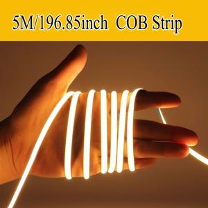 TEMU HOTU Acosh Neon 3mm 얇은 COB LED 스트립 조명 - USB-Powered 접착식 유연한 절단 가능한 테이프 조명, 400 LEDs/M, 낮과 따뜻한 흰색 (3000-6500K), DIY, 침실, 캐비닛 아래 조명용 점 없는 디자인