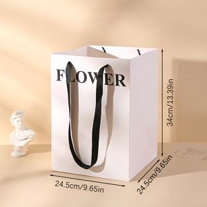 TEMU 10pcs 우아한 꽃무늬 선물 가방 핸들 - 크리스마스와 할로윈 휴일 선물, 선물 포장 보관을 위한 종이 꽃 토트 백 (10pcs)