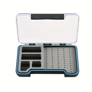 TEMU Goture 1pc 멀티 기능 플라이 낚시 상자 4 셀과 함께, 담수 해수용 폼 삽입물이있는 방수 파리 컨테이너
