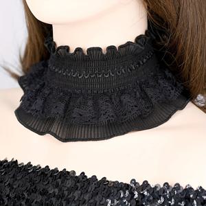TEMU 여성용 블랙 레이스 초커 넥 가터 - 플로럴 러플 목도리, 스카프 스타일 칼라 또는 헤어밴드 다용도 액세서리, 라이트 베이지, 목 결점 커버링, 패션 포워드 넥웨어, 우아한 원단 액세서리