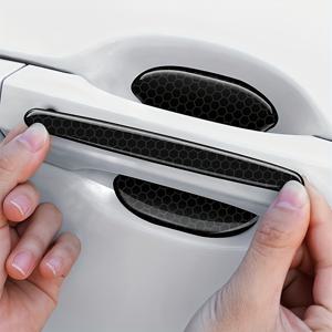 TEMU 고급 자동차 모델 독점! 8개 세트 카본 섬유 패턴 자동차 도어 보울 핸들 프로텍터