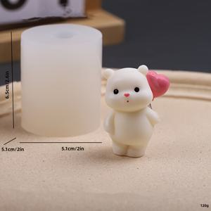 TEMU 아로마테라피 캔들 & 케이크 장식용 귀여운 미니 베어 실리콘 몰드 - 창의적인 수제 공예 도구