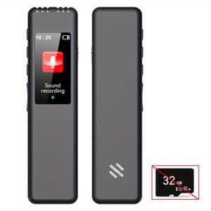TEMU ANNJIATUU 전문 오디오 레코더, 32GB 메모리, 단일 버튼 디지털 녹음, HD 음질, A-B 재생, 스마트 노이즈 감소, 원클릭 비밀번호 잠금, 스피커, 학생, 교사 및 저널리스트에 이상적