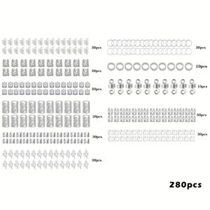 TEMU 280개 실버리 헤어 브레이딩 링 & 커프 세트 - 합금 힙합 펑크 중공 아웃 드레드락 비즈, 여성과 소녀를 위한 DIY 브레이드 쥬얼리 액세서리, 모든 계절 솔리드 컬러 헤어 클립, 스타일리시한 업도 및 브레이드용
