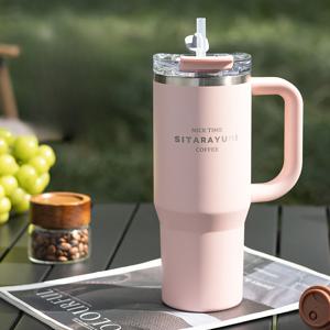 TEMU 900ml 스테인리스 스틸 보온텀블러, 빨대 및 손잡이 포함, 누수 방지, BPA 프리, 야외 캠핑 및 스포츠에 적합, 다색|텀블러