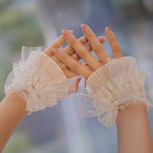 TEMU 발가락 장식용 네일 아트 사진 용품, 봄과 가을 스타일의 스퀈드 뱀부 레이스 커프 슬리브