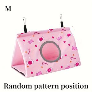 TEMU 1pc 봄 새 하모크 - 따뜻하고 통기성이 좋은 캔버스 삼각형 텐트, 파로트, 씹어버리는 방지 하이킹 넷, 생동감 있는 꽃과 나비 디자인, 작은 애완 동물 새 케이지 액세서리, 모든 새 크기에 적합한 크기 완성, 새 친구를 위한 편안한 공간, 애완 동물 편안함|장식 새 케이지|통기성이 좋은 캔버스