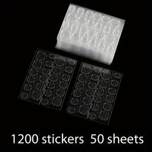 TEMU 1200 스티커 50장 젤리 글루 울트라-씬 양면 젤 네일 팁, 초강력 접착제 손톱 노랑, 핑크, 화이트 옵션 내구성 방수 탈부착 가능|젤네일|네일팁|네일스티커