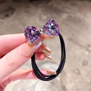 TEMU 1pc 럭셔리 보석 보우 헤어 타이 - 반짝이는 금속 레이스 클립, 아크릴 소재의 귀여운 스타일, 소녀와 여성에게 완벽한 선물 상자 포장, 헤어 액세서리 | 반짝이는 헤어 액세서리 | 세부 조작, 헤어 장식
