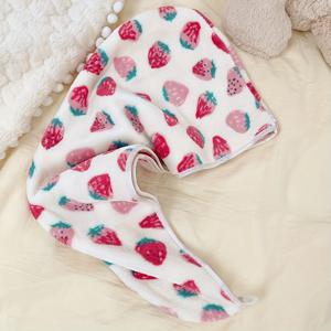 TEMU 여성을 위한 1pc 슈퍼 흡수성 딸기 패턴 드라이 헤어 캡 - 부드럽고 빠르게 건조되는 파이버, 프라이즈 컨트롤 및 분할 끝 보호, 곱슬 헤어를 위한 두꺼운 재질, 미용 욕실 액세서리, 샤워 타월 랩|재미있는 액세서리|부드러운 텍스처 캡, 헤어 드라이 타월