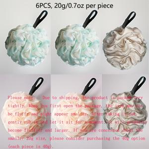 TEMU 6pcs 레이스 욕탕 폭발물, 아름다운 부드러운 욕탕 꽃, 샤워 스펀지, 폼 욕탕 수건, 비소산 샤워 꽃, 그라데이션 컬러 욕탕 공, 풍부한 폼 스다, 부드러운 PE 샤워 스크러버|샤워타올
