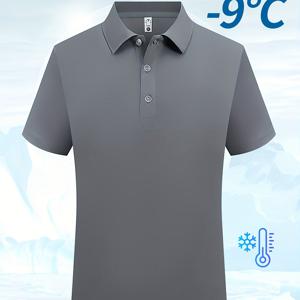 TEMU 피어슨 OBM 여름 남성 폴로 셔츠, 통기성이 좋은 캐주얼 스포츠 반팔, 단추가 달린 칼라, 대형 사이즈 및 단색으로 제공됩니다.|남자셔츠