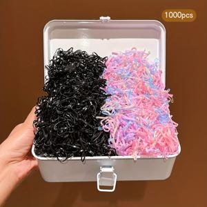 TEMU 1000 컬러풀한 고무 밴드, 일상 사용을 위한 머리 밴드 및 머리 액세서리