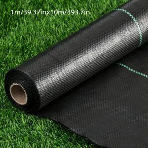 TEMU 헤비듀티 블랙 논우븐 잡초 제어 패브릭 - 내구성 있는 직조형 조경 매트, 여름 정원 가꾸기 및 잔디 관리, 지면 커버용, 잡초 방지 가드닝 커버 패드, 서브베이스용 직조 지오텍스타일, 상업용 차도 천, 친구와 가족을 위한 훌륭한 선물