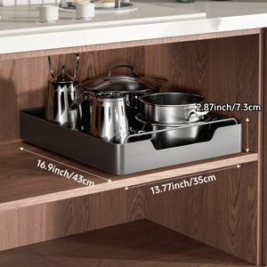 TEMU ZHOHO TANT 1pc 금속 풀아웃 정리함, 쉬운 설치, 가벼움, 페인트 마무리, 주방, 욕실, 거실 보관용으로 다용도로 사용할 수 있는 주방 정리함과 보관함