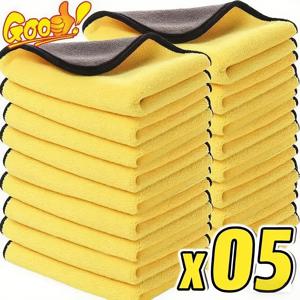 TEMU 10/5개 초극세사 차량 청소 타월 양면 코랄 플리스, 재사용 가능한 가정 및 주방 청소용 천, 2-in-1 극세사 디자인, 손세탁 가능, 가정 청소 필수품 | 스크래치 방지 플러시 원단