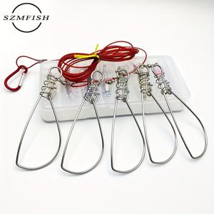 TEMU 스테인리스 스틸 어선 낚시 잠금 4.72 인치, 어선 가시, 5개 세트 필수 낚시 도구, 미끄럼 방지 및 탈출 방지 야외 낚시 장비