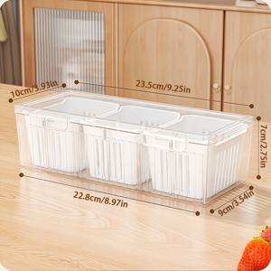 TEMU 3-in-1 냉장고 보관 용기 (탈착식 배수 바구니 포함), 과일, 파, 생강, 마늘 등에 적합, 휴대용, 쌓을 수 있음, 재사용 가능 – 주방 및 야외 피크닉에 완벽