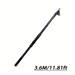 TEMU 슈퍼하드 카본 파이버 롱 쓰로트 로드 - 210-450cm 미디엄 패스트 액션 고감도 낚실판, 대형 코크 핸들 & 조절 가능한 라인 롤러, 초경량 휴대용 텔레스코픽 디자인 (300/360/450cm 모델)|낚시대