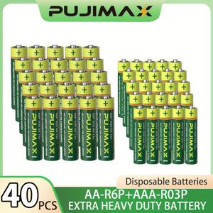 TEMU PUJIMAX AA+AAA 탄소전지 일회용 배터리, 1.5V 대용량 세트, 120/80/40/8pcs 사용 가능한 혼합 조합 내구성 방수 배터리, 전압 안정, 원격 제어, 계산기, 손전등, 문 전구, 할로윈 대추 전구, 크리스마스 장식 전구, 면도기 가정용 장비 단일 사용 비 충전 가능|계산기|후레쉬