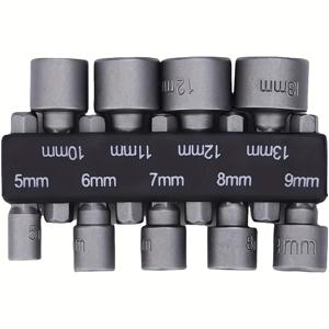TEMU 6mm 육각 소켓 드라이버 및 너트 드라이버 세트, 5mm-13mm - 크롬 바나듐 스틸 홈 DIY용, 수동 작동, 전기 필요 없음, 육각 소켓 디자인|내구성 있는 구조, 드라이버 세트