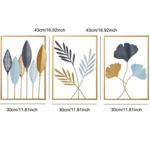 TEMU 3pcs 세트 컬러풀 리프 메탈 벽 장식 - 노르딕 럭셔리 철제 식물 데코, 거실·침실·사무실용 우아한 홈 액센트, 할로윈