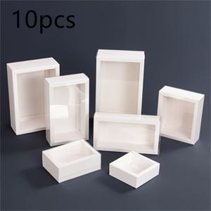TEMU 10pcs New Pull-Out Gift Boxes Simple Solid Color Window Kraft Paper Box Festive Small Gift Paaging Drawer Box Birthday Party Party Gift Box Bridal Gift, Christmas
