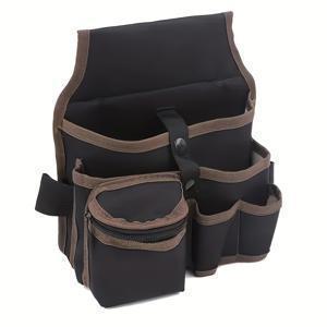 TEMU 1pc 블랙 멀티 포켓 전기 기술자 도구 벨트, 내구성 있는 허리 걸이 도구 가방, 전기 기술자용 비수면용 수리 가방, 손 세척 가능 - 싱글 팩