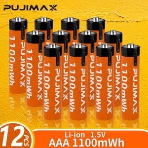 TEMU PUJIMAX AAA 1.5V 2/4/6/8/12개입 1100mWh Type-C 충전기, 지능적이고 안전한 고속 충전 기능, 완충 시 자동 정지, 1.5V 상수압 출력. 다양한 가전제품, 손전등, 야외용, 전자기기 및 장비에 적합, 고효율 내구성 및 긴 수명|보조배터리|후레쉬